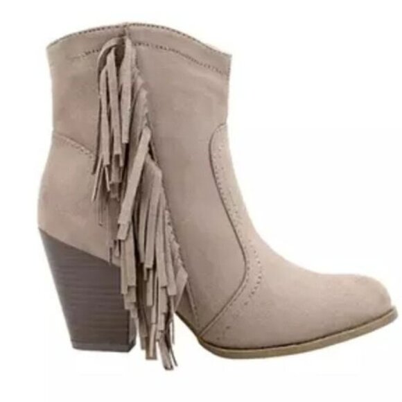 Olivia Miller Hylan New Fringe Tan Booties Size 10 - Picture 4 of 13
